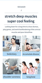 Smart Cervical Spine EMS Massager Sticker with Remote Control & Charging Case - 6 Modes, 16 Strengths(white)