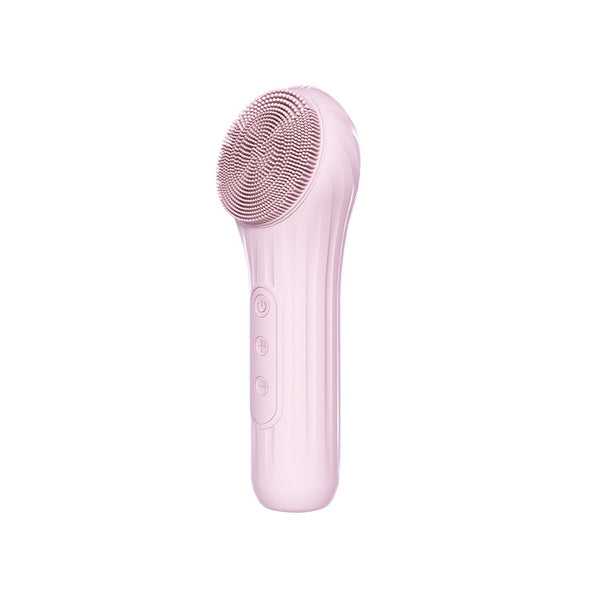 Silicone Facial Cleansing Brush - 6-Speed Vibration (Pink)