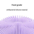 Silicone Facial Cleansing Brush - 6-Speed Vibration, Food-Grade Antibacterial Material with Warming Function(Purple)