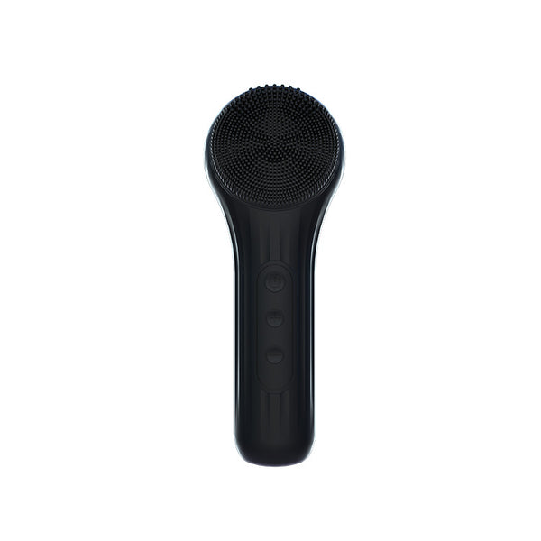 Silicone Facial Cleansing Brush - 6-Speed Vibration - (Black)