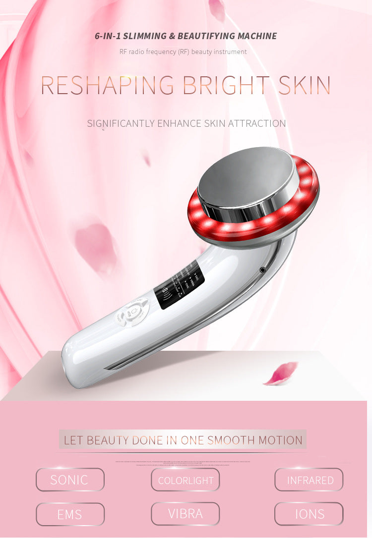 6-in-1 Ultrasonic Slimming & Beautifying RF Device - Body Sculpting & Skin Rejuvenation(black)
