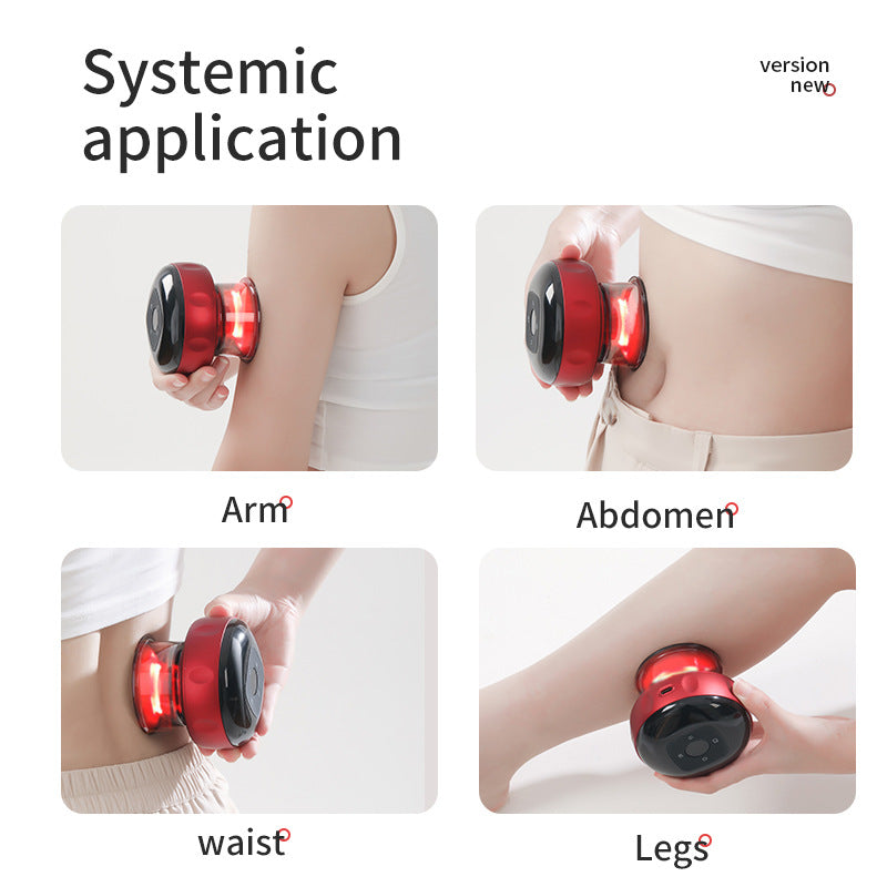 Smart Electric Cupping Therapy Massager - Adjustable Suction & Heat, Red Light Therapy, USB-C Rechargeable(Black)