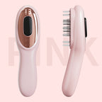 Electric Scalp Massager Comb with Red & Blue Light Therapy - 5 Vibration Modes & Liquid Dispenser(pink)