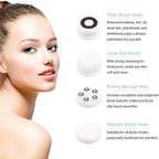 4-in-1 Electric Facial Cleansing Brush & Massager - IPX6 Waterproof, 3 Speeds, Bi-Directional Spin, USB Rechargeable(Light green)