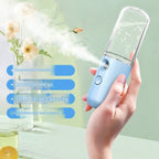 Two Portable Nano Facial Sprayer - 50ml USB Rechargeable Moisturizing Disinfectant Sprayer(white)