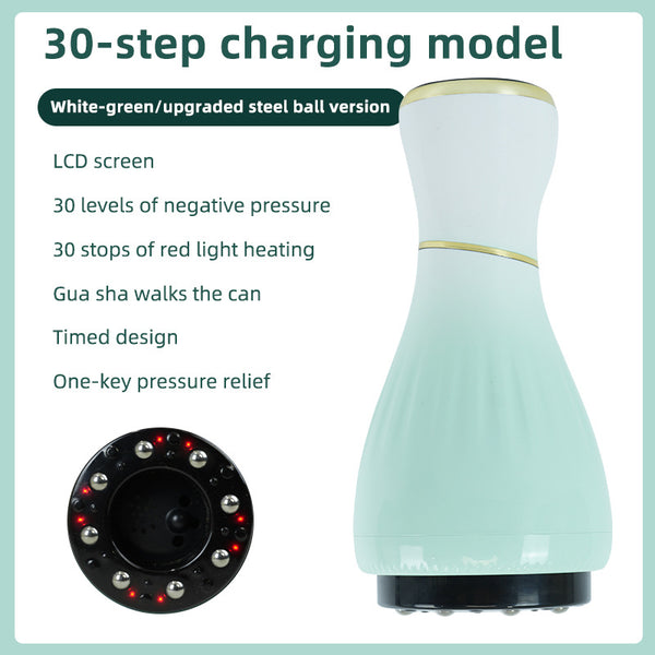Gradient White Green Portable Electric Cupping Therapy Device