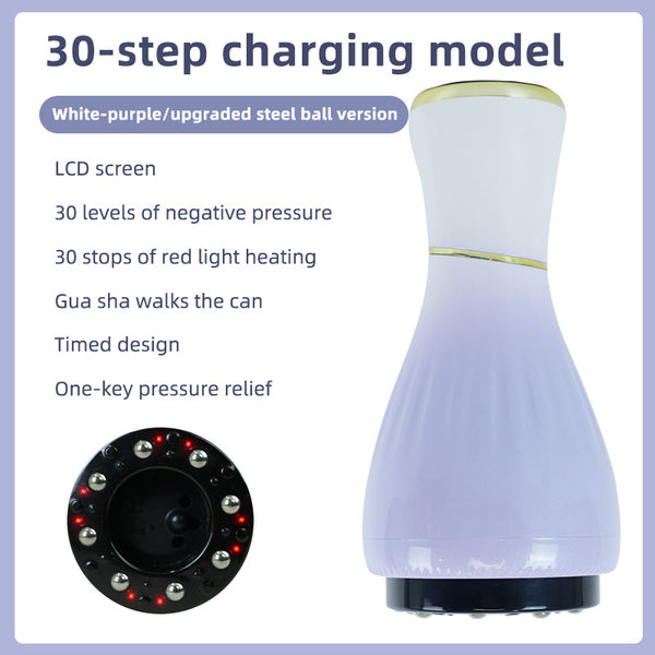 Gradient White Purple Portable Electric Cupping Therapy Device