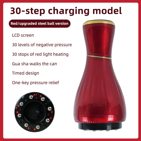 Red Portable Electric Cupping Therapy Device