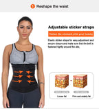 Size S Black Womens Sweat-Enhancing Waist Trainer Belt - Dual Strap Zipper Tummy Control Cincher for Workout & Postpartum Shaping