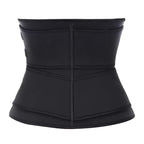 Size L Black Womens Sweat-Enhancing Waist Trainer Belt - Dual Strap Zipper Tummy Control Cincher for Workout & Postpartum Shaping