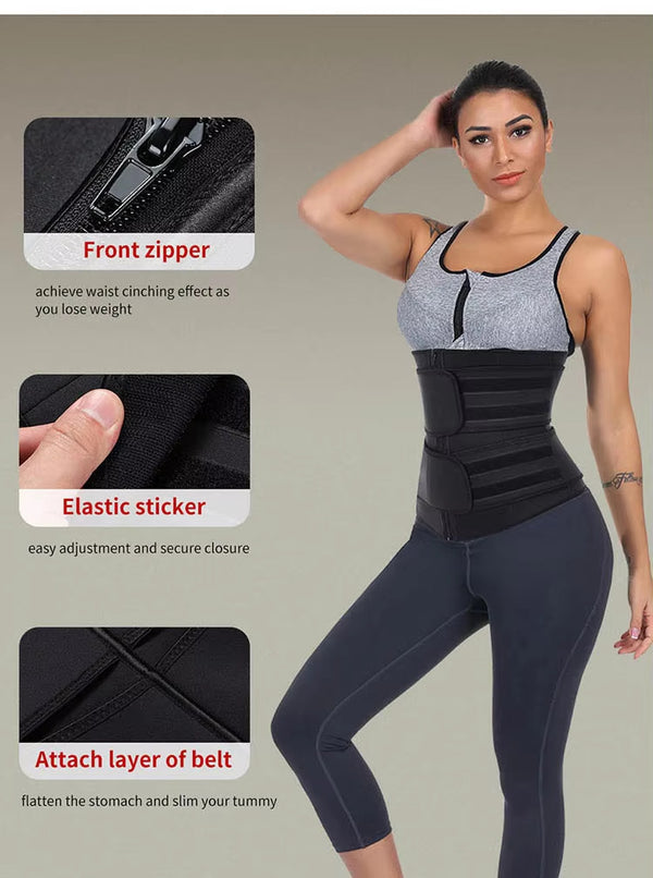 Size 4XL Black Womens Sweat-Enhancing Waist Trainer Belt