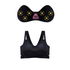 Size XXL Black Wireless Electric Breast Massager Bra - 5 Modes Vibration & 3 Heat Levels for Lifting Comfort & Wellness