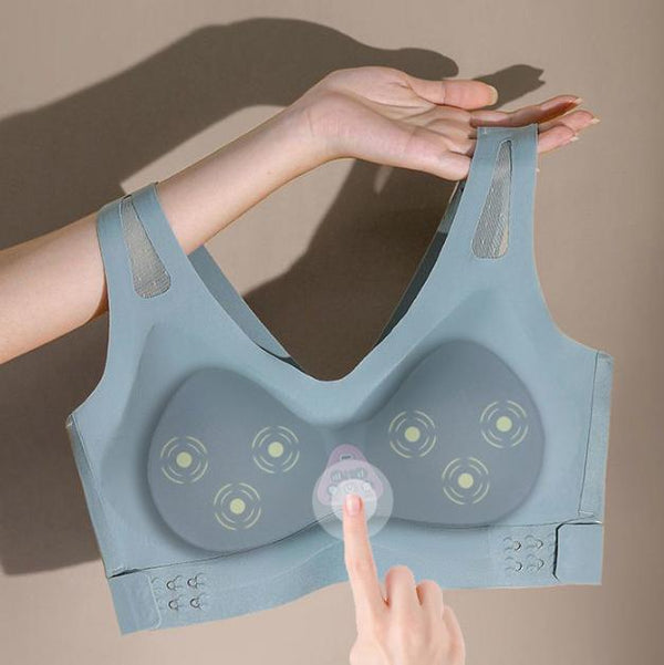 Size XL Blue Wireless Electric Breast Massager Bra