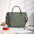 Green Chic Insulated Lunch Tote Bag - 11L Large Capacity Cooler for Work, Picnic & Travel - Durable Oxford Fabric