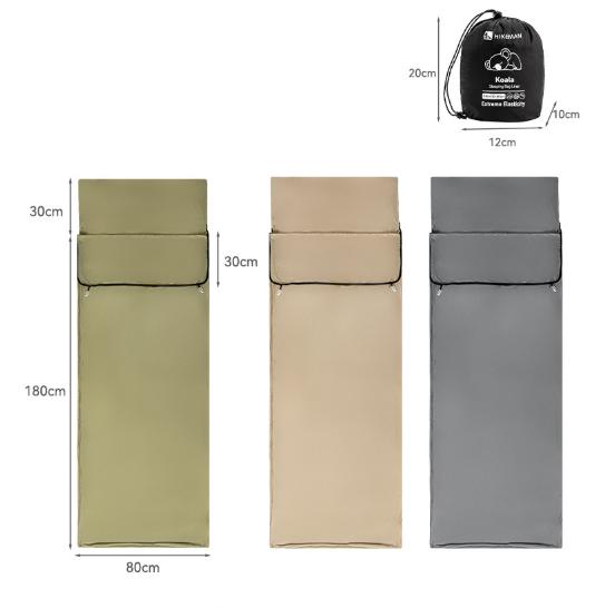 Green Ultra-Stretch Sleeping Bag Liner - Portable & Lightweight Envelope Sleep Sack for Camping & Travel