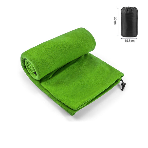 Green Reversible Fleece Sleeping Bag Liner for Camping and Travel