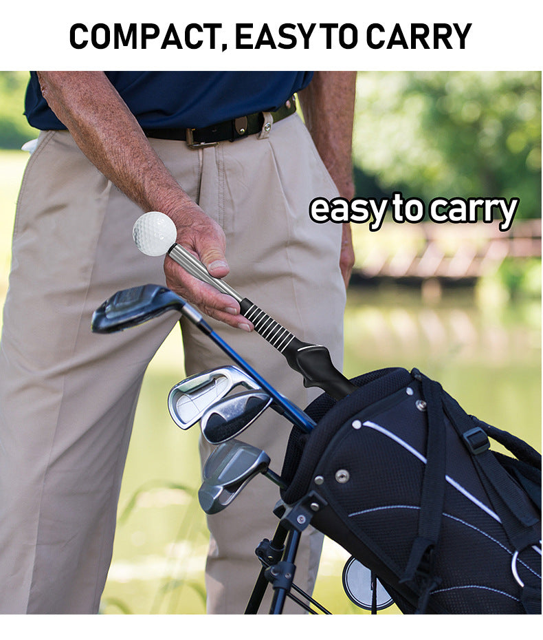 Black Pro Golf Swing Trainer - Extendable with Audible Click & Corrective Grip Aid