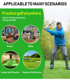 Green Pro Golf Swing Trainer - Extendable with Audible Click & Corrective Grip Aid