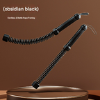 Black Heavy Cordless Battle Rope - Portable Weighted Fitness Rope for Home Gym Strength & Cardio Training