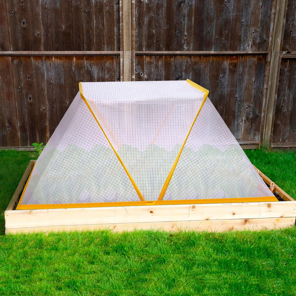 3 piece White Foldable Raised Garden Bed Cover - Vegetable Plant Protector(80 x 34 x 35 cm)