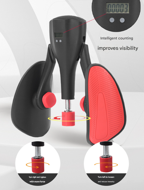 Grey Smart Kegel & Thigh Trainer with Digital Counter | Adjustable Resistance Pelvic Floor Strengthener for Home Workouts