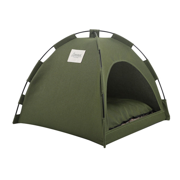 Green Foldable Pet Shelter with Cooling Mat for Indoor Outdoors