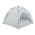 Grey Premium Portable Pet Tent Bed with Cooling Mat - Breathable Foldable Outdoor Indoor Cat Dog House Shelter for Summer(Size: L)