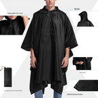 Grey 3-in-1 Multifunctional Outdoor Rain Poncho - Ground Mat & Shelter - Lightweight & Waterproof for Hiking & Camping