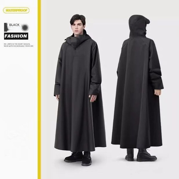 Black Full Body Riding Poncho for Scooters and Motorcycles