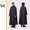 Black Long Full-Body Waterproof Raincoat for Electric Scooters & Motorcycles - Men's and Women's Riding Poncho with Adjustable Hood and Sleeve Design(2XL)