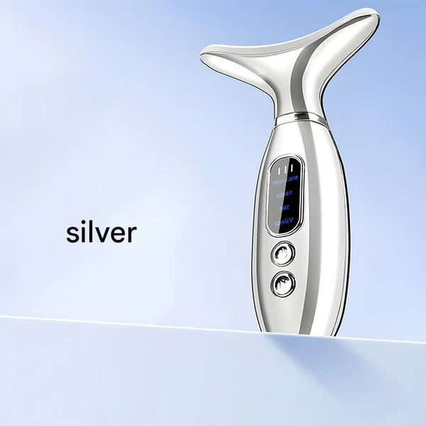 Multi-Functional Neck & Face Beauty Massager (Silver)