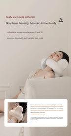 Smart Neck Pillow with Dual Noise Reduction, HIFI Bluetooth Music & Graphene Heating - Sleep Elf" Travel Pillow(black)"
