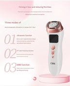 3-in-1 Facial Firming & Anti-Wrinkle Device with HIFU, RF & EMS Technology(White)