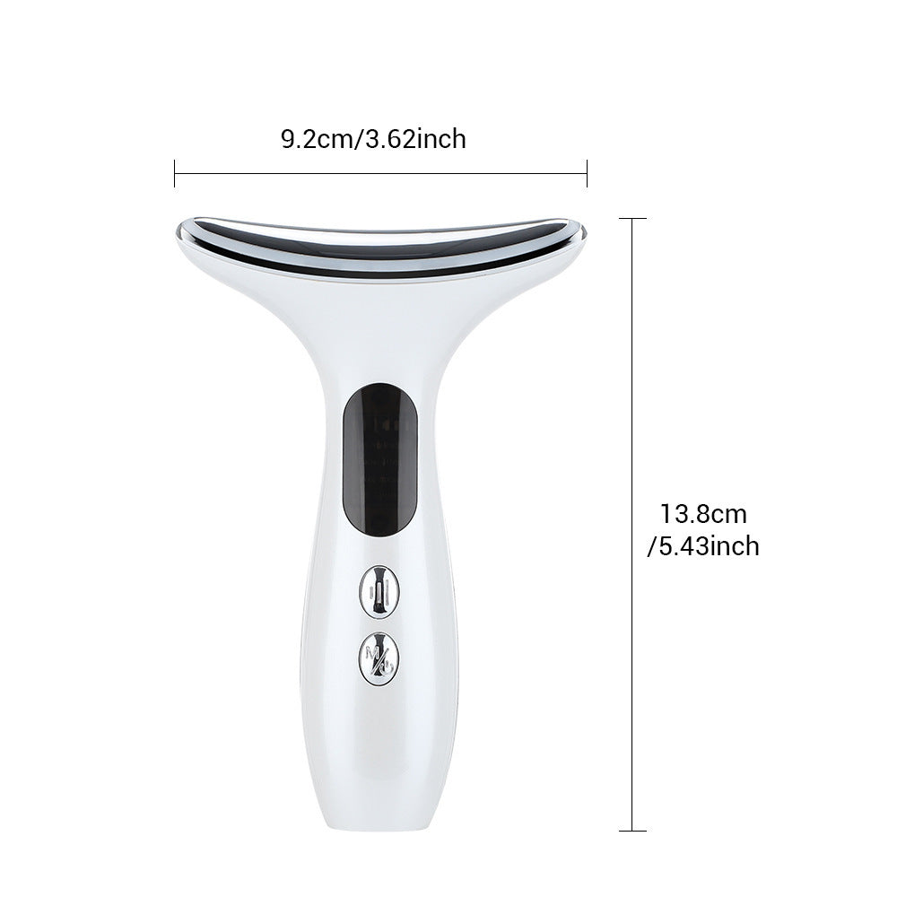 Multi-Function Neck & Face Beauty Device - 4-in-1 LED Light Therapy, EMS Lifting & Anti-Wrinkle Massager(black)