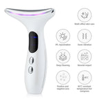 Multi-Function Neck & Face Beauty Device - 4-in-1 LED Light Therapy, EMS Lifting & Anti-Wrinkle Massager(pink)
