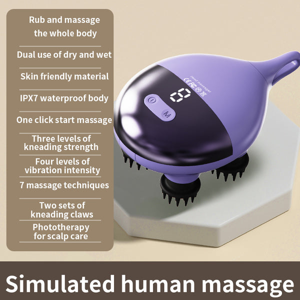 Intelligent 3D Electric Head & Scalp Massager (Purple)