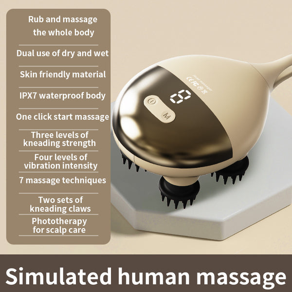 Intelligent 3D Electric Head & Scalp Massager (Yellow)