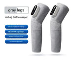 Rechargeable Air Compression Leg Massager with Heat Therapy for Knee & Calf Relief(grey-Double)