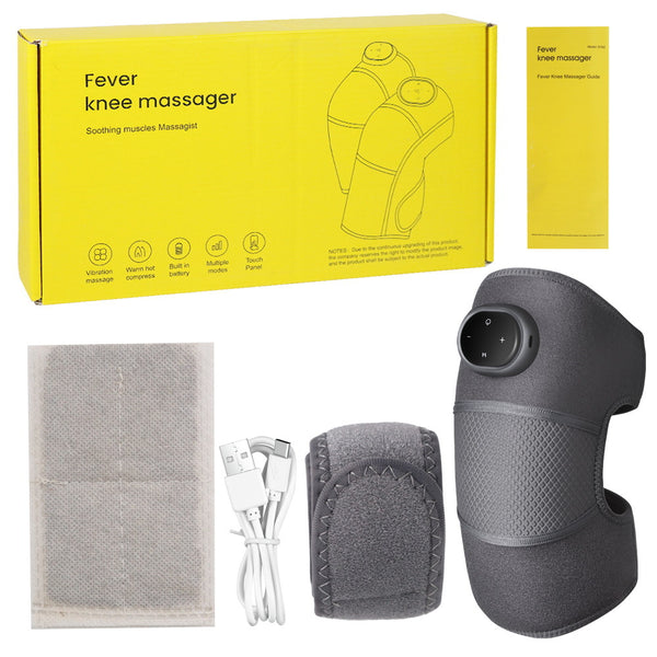 Rechargeable Heated Knee Massager Brace (Grey)