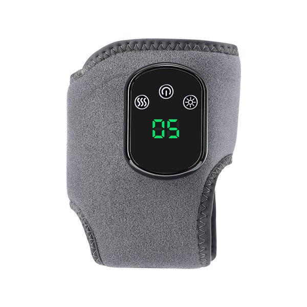 Rechargeable Electric Heating Ankle Brace with Vibration Massage (Grey)