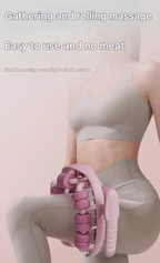 Pink 360°Wrap-Around Muscle Roller - 28-Wheel Massager for Legs, Arms & Calves