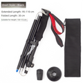 Short Black Ultralight Foldable Hiking Pole - Adjustable Aluminium Trekking Stick with EVA Grip for Outdoor Walking & Climbing