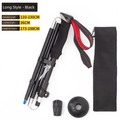 Long Black Ultralight Foldable Hiking Pole - Adjustable Aluminium Trekking Stick with EVA Grip for Outdoor Walking & Climbing