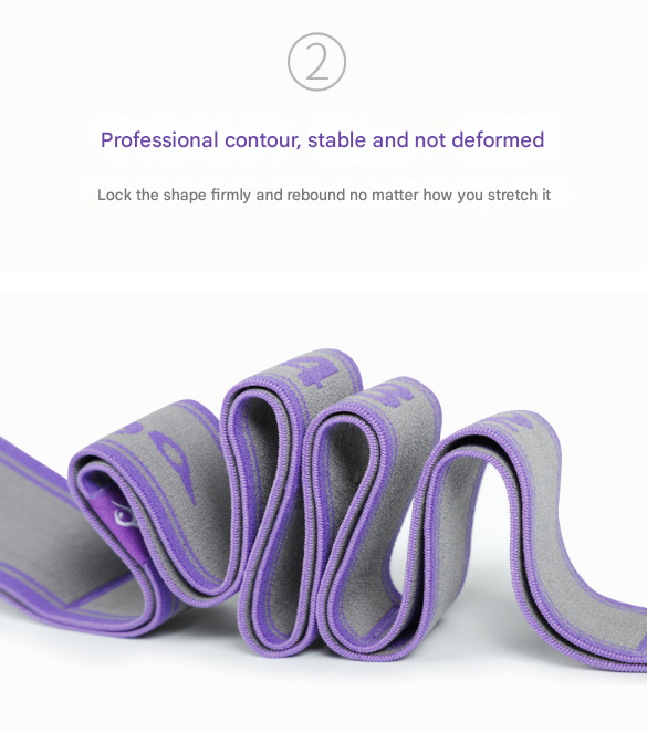 Pink and Blue 9-Loop Yoga Stretch Strap - Numbered Band for Flexibility and Physical Therapy
