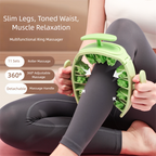 Green Removable Adjustable Wrap-Around Muscle Roller - 11-Wheel Deep Tissue Massager for Legs, Arms & Body