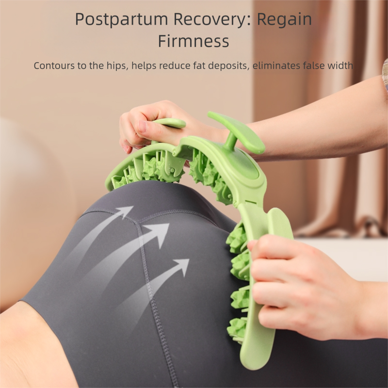 Green and White Removable Adjustable Wrap-Around Muscle Roller - 11-Wheel Deep Tissue Massager for Legs, Arms & Body
