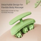 Pink and White Removable Adjustable Wrap-Around Muscle Roller - 11-Wheel Deep Tissue Massager for Legs, Arms & Body
