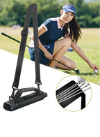 Black Compact Golf Club Carrier - Lightweight Sunday Practice Bag for Driving Range