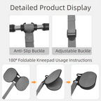 Grey Assisted Rebound Ab Roller with Foldable Knee Pad - Dual Wheel Core Trainer for Home Gym