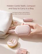 Blue Innovative Self-Cleaning Cushion Hairbrush - Retractable Bristle Detangling & Scalp Massager
